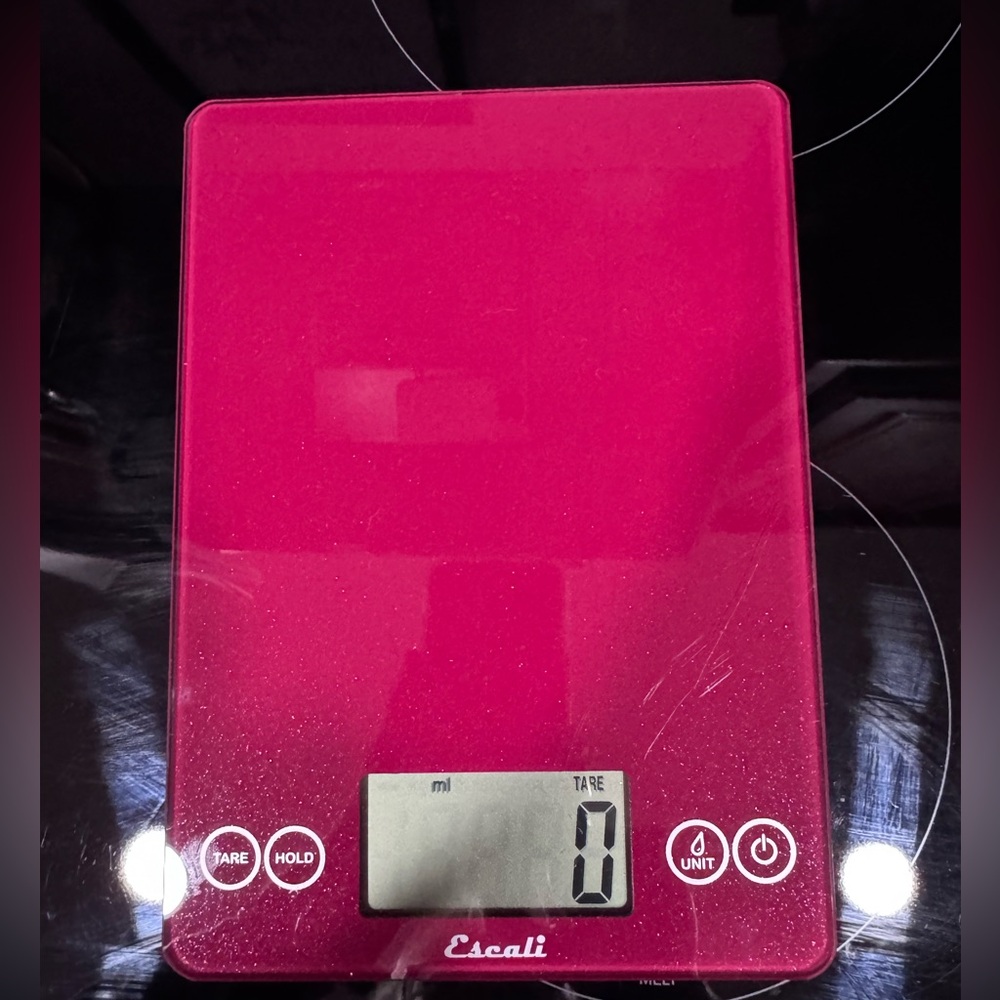 Escali Glass Digital Kitchen Scale in Red